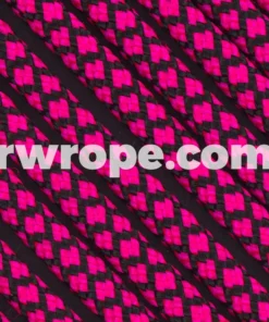E. L. Wood Braiding Co. Paracord 550 - Neon Pink Diamonds #228