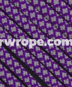E. L. Wood Braiding Co. Paracord 550 - Acid Purple Silver Grey Diamonds #236