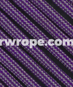 E. L. Wood Braiding Co. Paracord 550 - Acid Purple Silver Grey Stripes #237