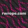E. L. Wood Braiding Co. Paracord 550 - Black With Neon Pink X #248