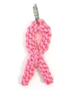 R&W Rope Pink Ribbon 550 Paracord Keychain